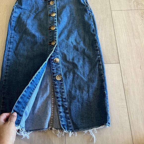 Black label high rise button front overalls skirt size s - Picture 2 of 7